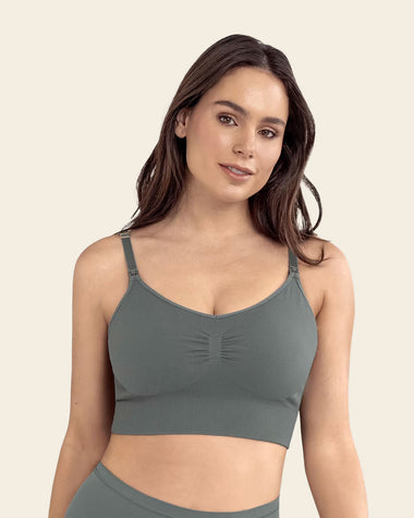 findingmelissa in our NEW Intrigue Nursing Bra in the colour Grey