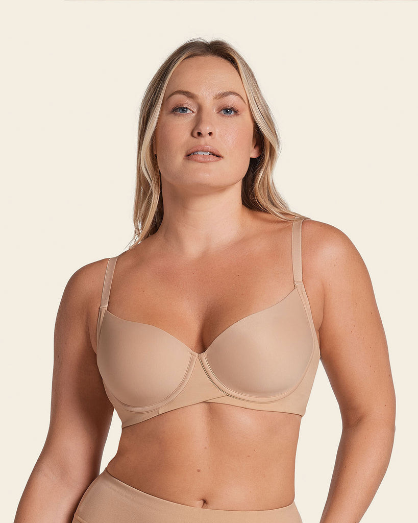 Comfort Choice Women's Plus Size Microfiber Wireless Lightly Padded T-Shirt  Bra - 46 DD, Nude Beige at  Women's Clothing store
