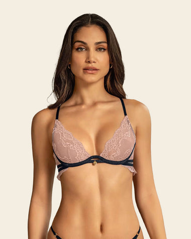 Plunge Underwire Scalloped Sheer Lace Bra#color_093-soft-pink