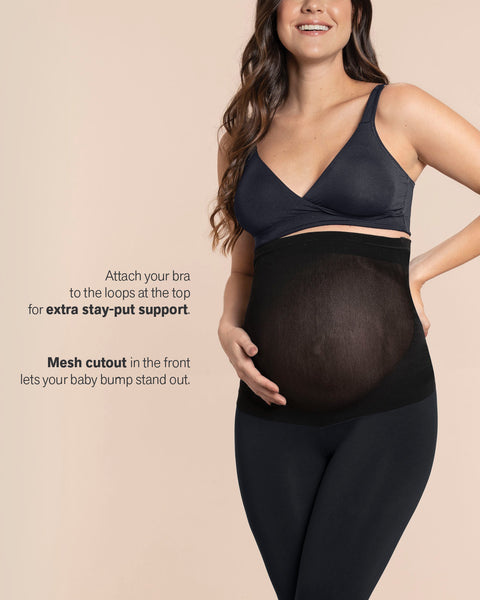 SRC Pregnancy Leggings Over Belly High Waisted Full Length Black
