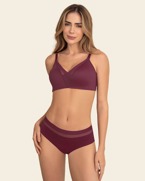 Cheeky Panty with Decorative Waistband#color_382-red-wine