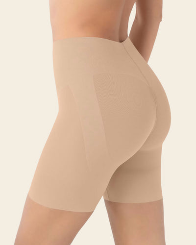 Seamless Butt Lifter Shaper Short#color_801-golden-beige