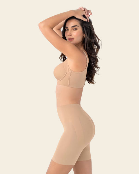 Seamless Butt Lifter Shaper Short#color_801-golden-beige