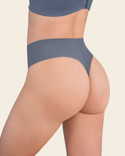 High-Waisted Invisible Microfiber Thong Panty#color_838-shadow-blue