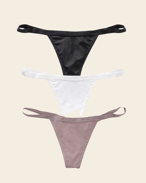 3-Pack Invisible G-String Thong Panties#color_s49-rosewood-white-black