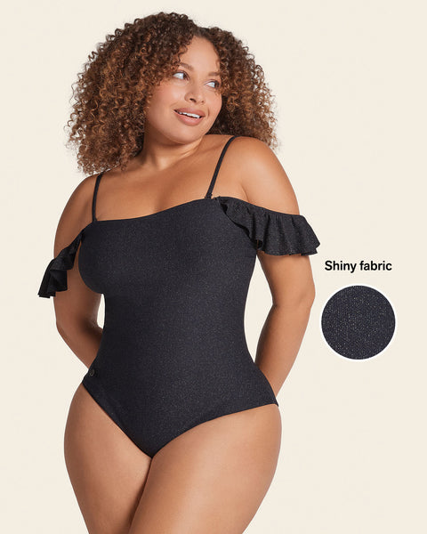 Strapless One-Piece Slimming Swimsuit with Ruffles