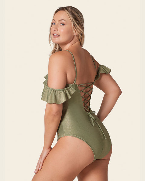 Statement One Piece Swimsuit - Olive