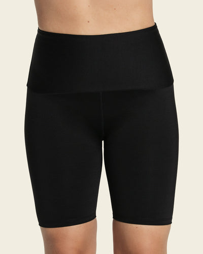 High-waisted knee-length shaper bike short activelife#color_700-black