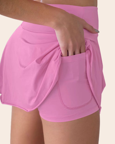 Active Skort with Side Pocket#color_368-pink