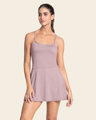 Active Dress with Built-In Shelf Bra and Shorts#color_452-lilac