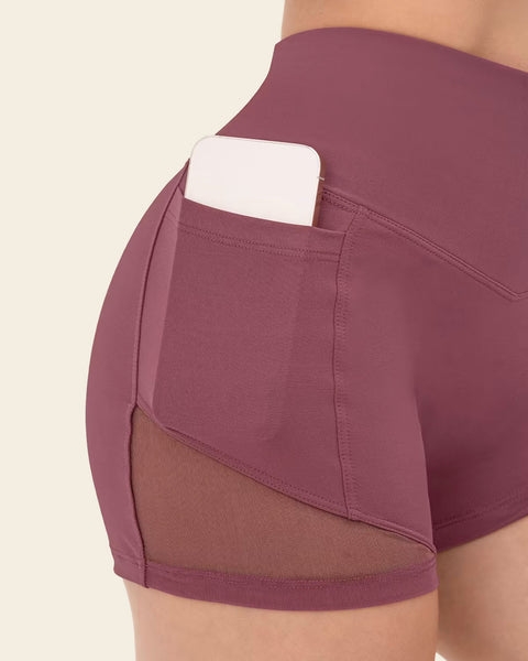 Short Active Shorts with Side Pocket | Leonisa Active by Silvy Araujo#color_194-rouge