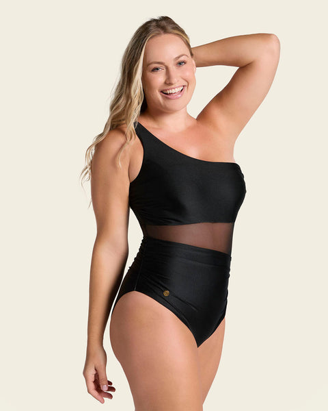 Radiant One-Shoulder One-Piece Shaping Swimsuit#color_700-black