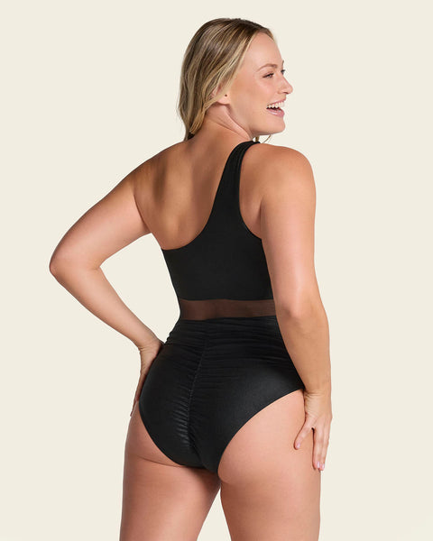 Radiant One-Shoulder One-Piece Shaping Swimsuit#color_700-black