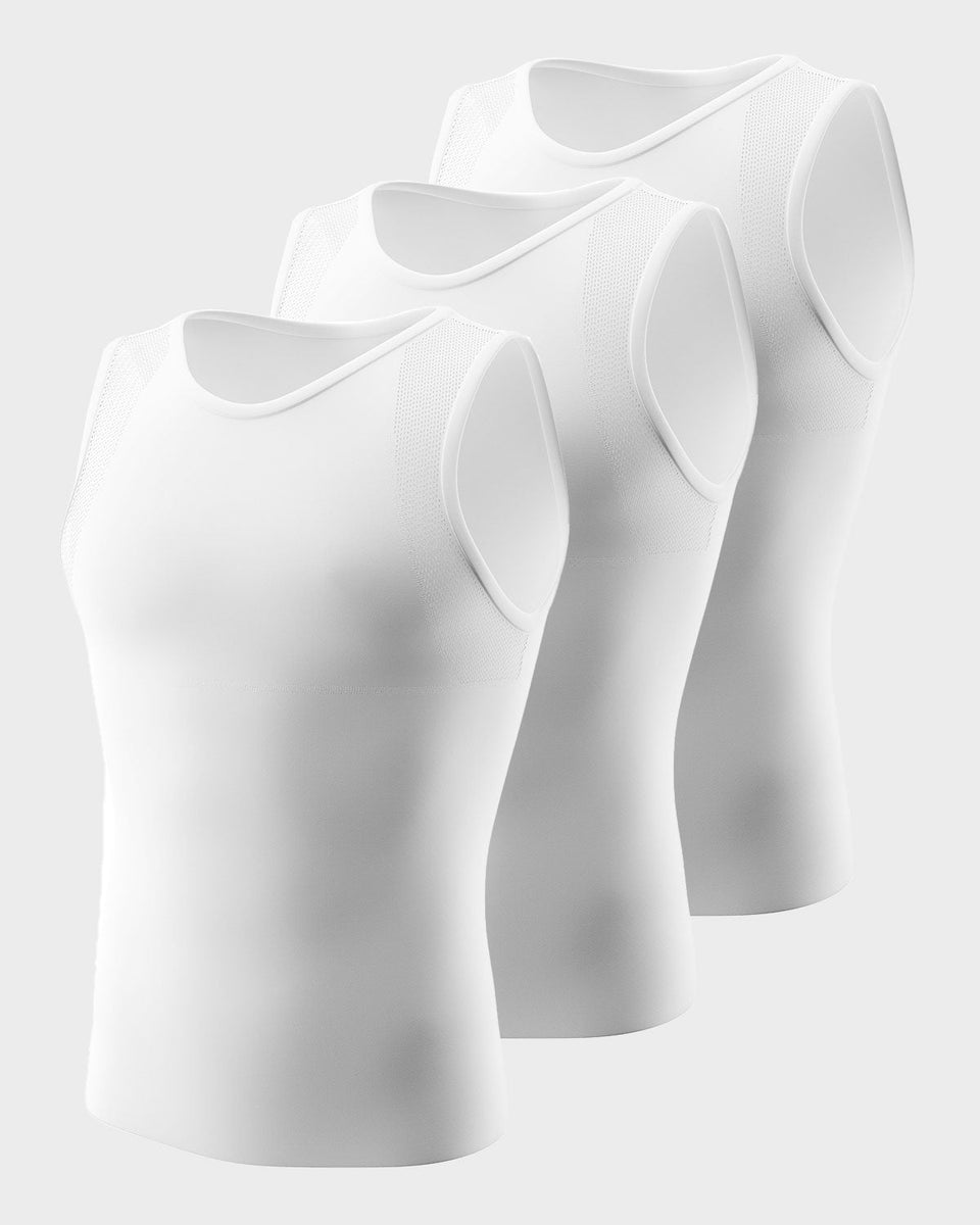 Stretch Cotton Moderate Compression Shaper Tank with Mesh Cutouts