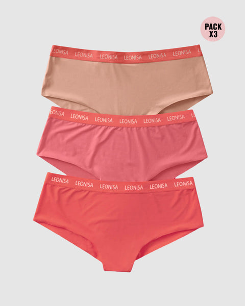 Calvin Klein 3 Pack Cotton Thongs Size: Large / UK 14 Red/White/Pink