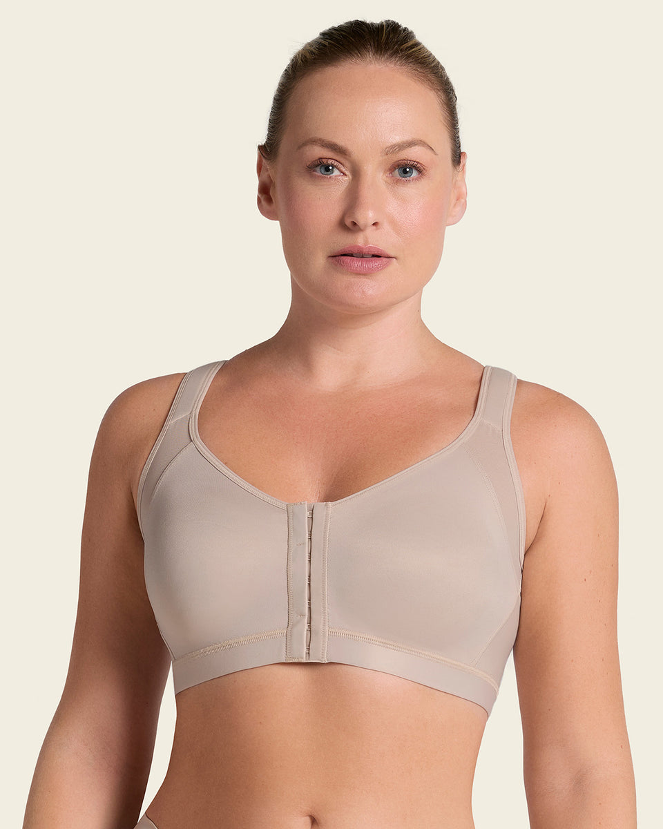 Stage 1 post-surgical wireless bra with front closure