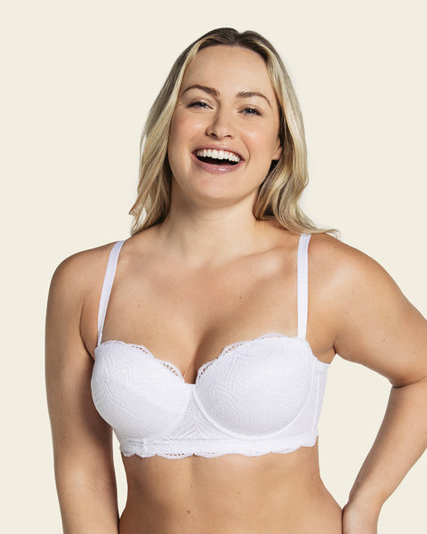 Padded Underwired Level 1 Push Up Balconette Bra in - Lace