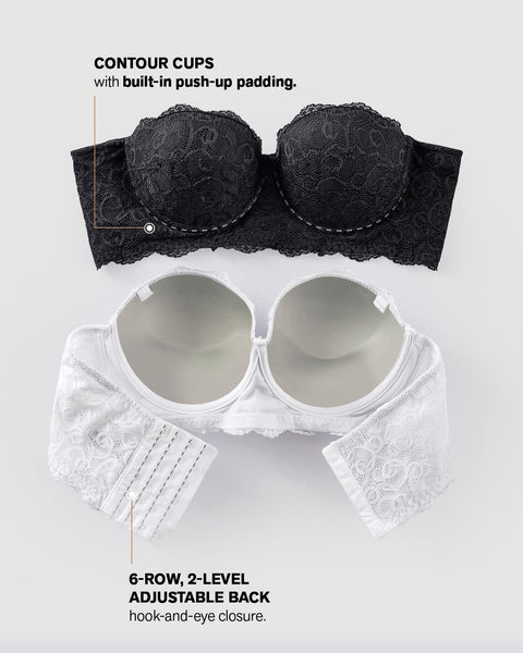 Strapless Push Up Bandeau Lace Sexy Convertible Comfortable Balconette Demi  Bra – Web Oficial del CF Talavera de la Reina