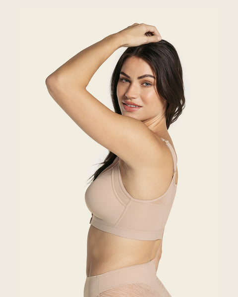 Leonisa Back Support Posture Corrector Wireless Bra With Contour Cups  011936 In Black