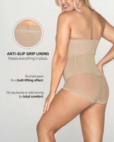 Tummy Control Underwear for Women High Waisted Shapewear Panties with Lace  Slimming Waist Shaping Body Shaper, High Waist Beige 137, Small