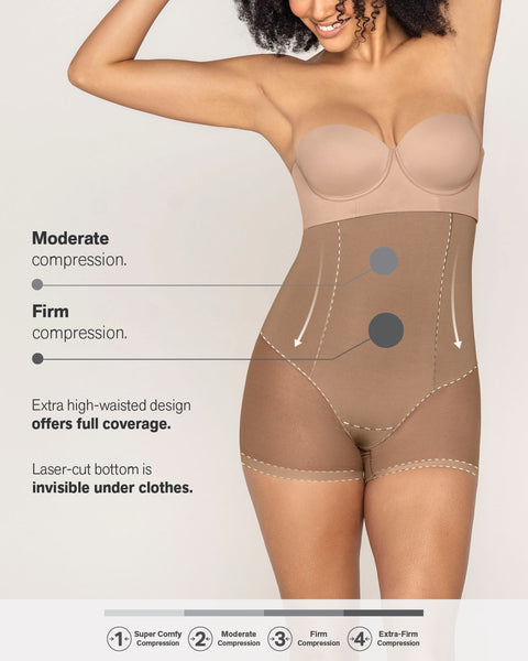 Leonisa Women's Slimming Braless Firm Tummy Compression Body