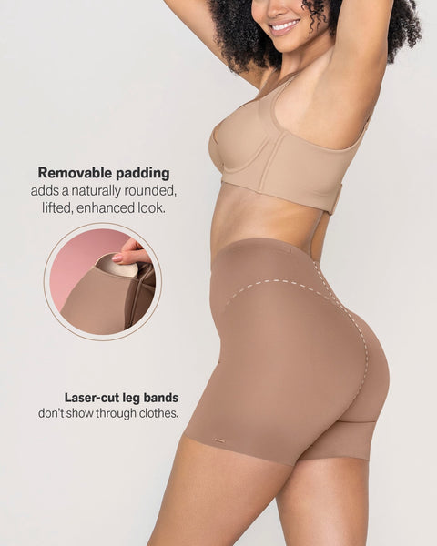 Shapewear With Built In Bra High Waist Control Shorts Padded