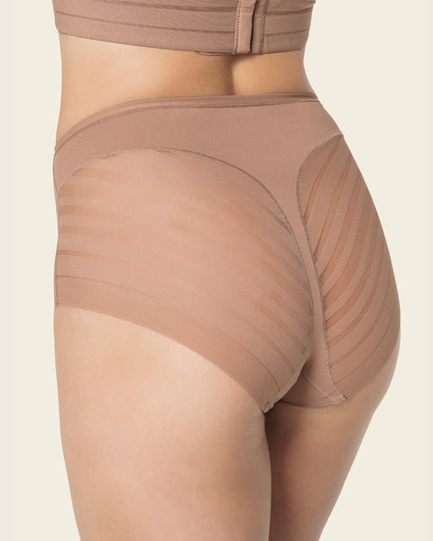 Lace Stripe Undetectable Classic Shaper Panty - Dark Brown