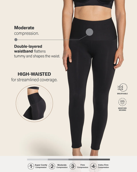 Assets by Spanx Seamless Leggings Small S Black High Rise Waisted