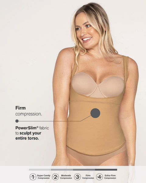 Leonisa Tummy Firm Control Under Dress Body Shaper for Women - Comfy Open Bust  Shapewear Beige at  Women's Clothing store