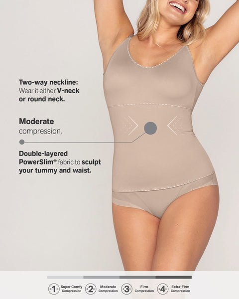  Leonisa Posture Corrector Back Support Tank Top - Open Bust  Tummy Control Shapewear For Women : Clothing, Shoes & Jewelry