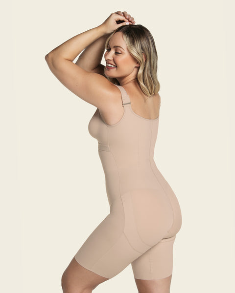 Shapewear Women Seamless Gusset Opening With Hooks Stomach Double Layer  Adjustable Straps Shape Your Torso Thighs Open Bust at  Women's  Clothing store