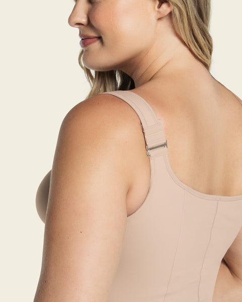 Women Post Surgery Bra Shaper Zipper Front Back Support Wireless Bras Plus  Size 