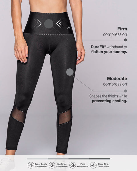 Leonisa Mid-Rise Capri Legging with Breathable Mesh Inserts at The Knee