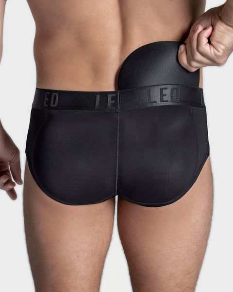 Men Padded Enhancing Underwear Shapewear Butt Lifter Boxer Briefs