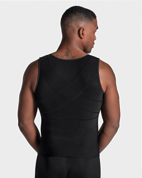 Mens Body Slimming Vest Check Tummy Shaper Vest Waist Back Support – A99  Mall